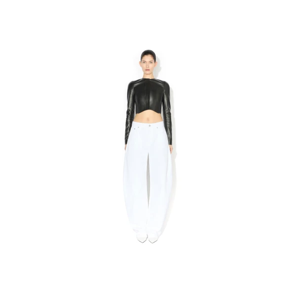 Alaia Soft Lambskin Tailored Jacket, view 2