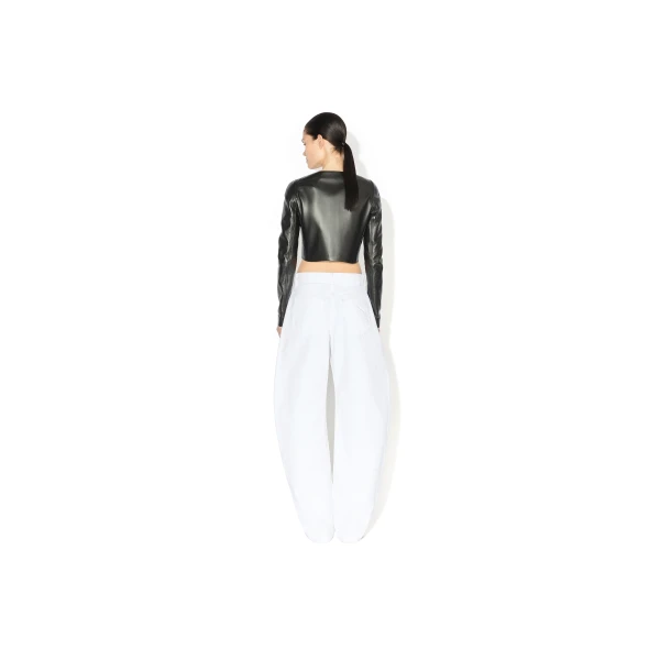 Alaia Soft Lambskin Tailored Jacket, view 3