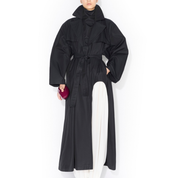 Alaïa Solaro Cotton Trench Coat - ALAÏA Coats - Laser Cut Luxury - Shop at Coveti