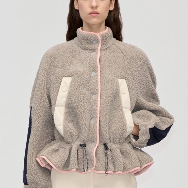 Dropped Shoulder Gathered Jacket