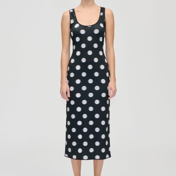 Elastic Deep Neckline Tank Dress