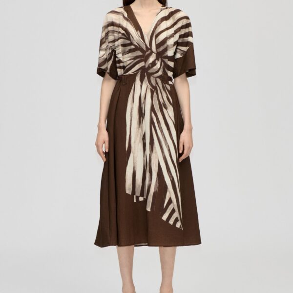 Elastic Detail Midi Dress