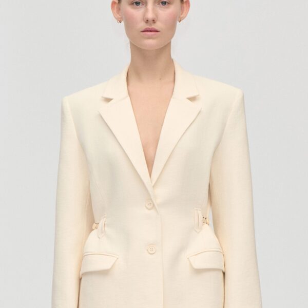 Elastic Detail Tailoring Blazer