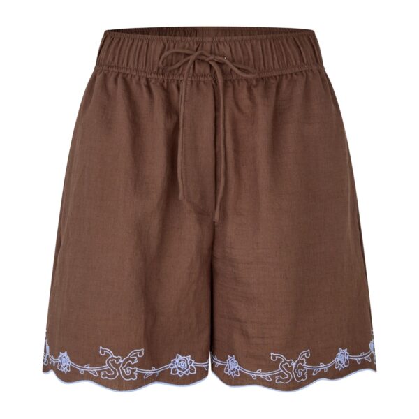 Elasticated Shorts in Roses Embroidery