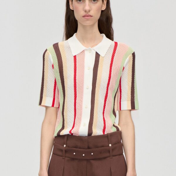Short Sleeve Crochet Polo