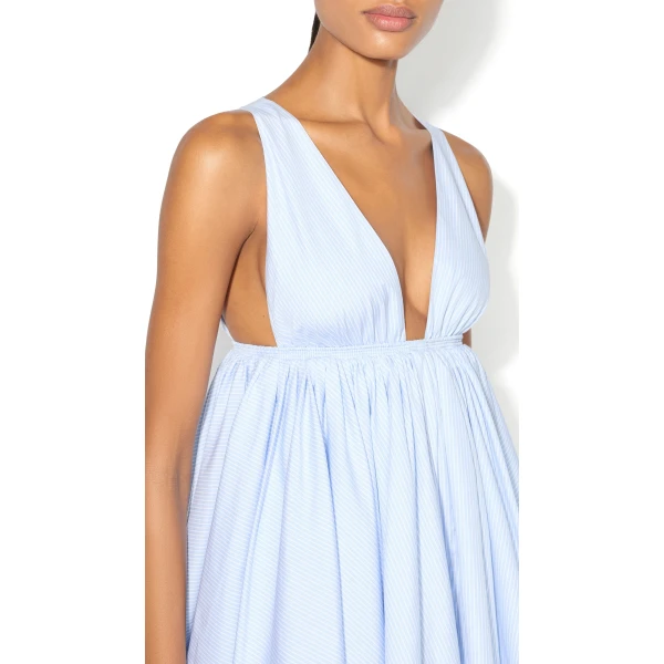 Alaia Striped Poplin Skater Dress, view 4