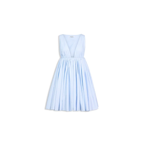 Alaia Striped Poplin Skater Dress