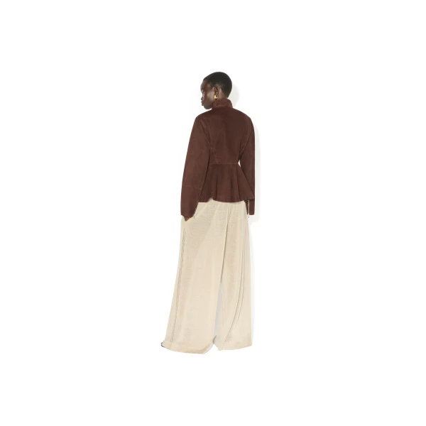 Alaia Suede Goatskin Peplum Jacket, view 3
