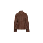 Alaïa Suede Goatskin Peplum Jacket - ALAÏA Jackets - Laser Cut Luxury - Shop at Coveti