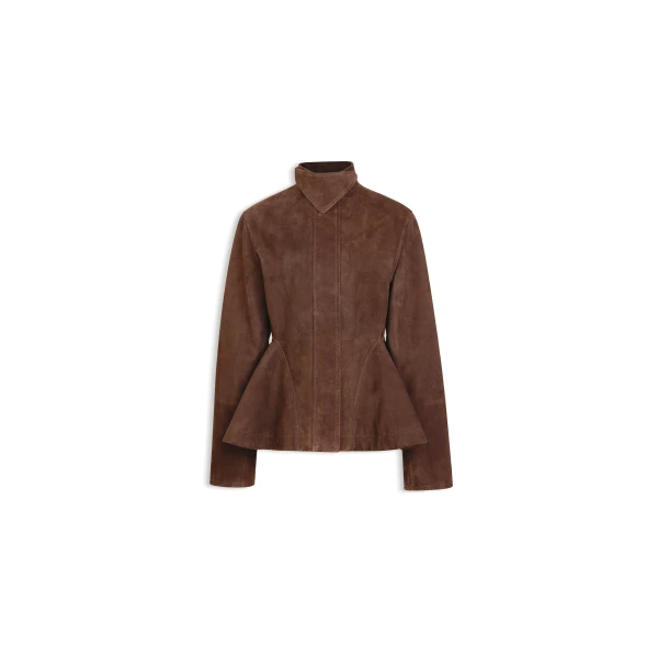 Alaia Suede Goatskin Peplum Jacket