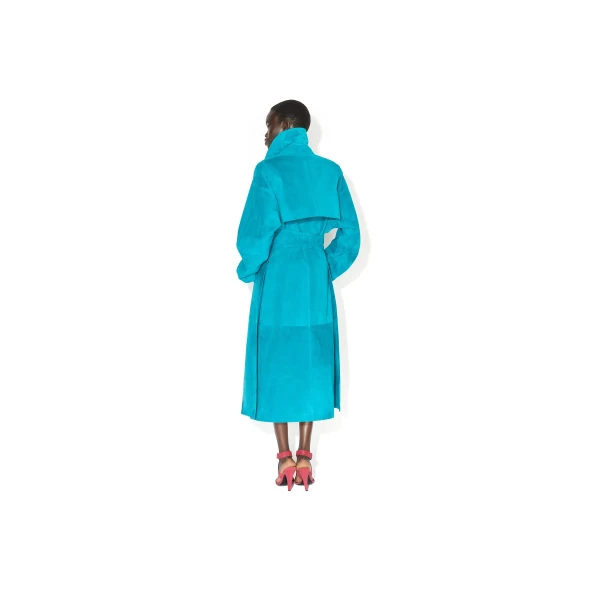Alaia Suede Goatskin Trench Coat, view 3