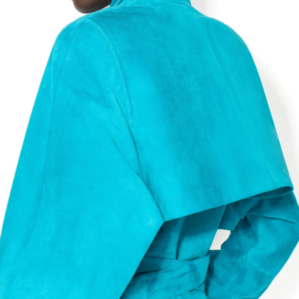Alaïa Suede Goatskin Trench Coat - ALAÏA Coats - Laser Cut Luxury - Shop at Coveti