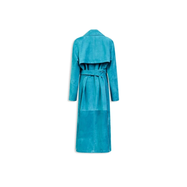 Alaia Suede Goatskin Trench Coat, view 5