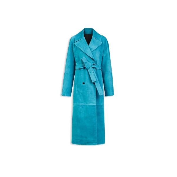 Alaia Suede Goatskin Trench Coat