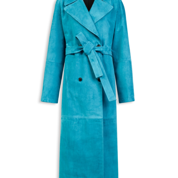 Alaïa Suede Goatskin Trench Coat - ALAÏA Coats - Laser Cut Luxury - Shop at Coveti