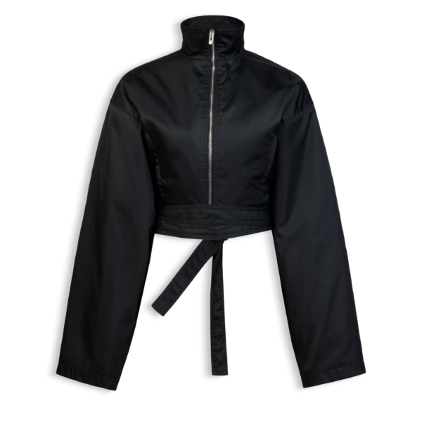 Alaïa Taffeta Belted Bomber - ALAÏA Jackets - Laser Cut Luxury - Shop at Coveti
