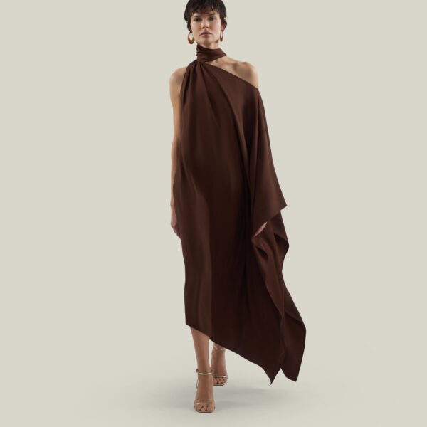 Taller Marmo Atlas Dress - Dresses - Italian Luxury Evening Wear at Coveti