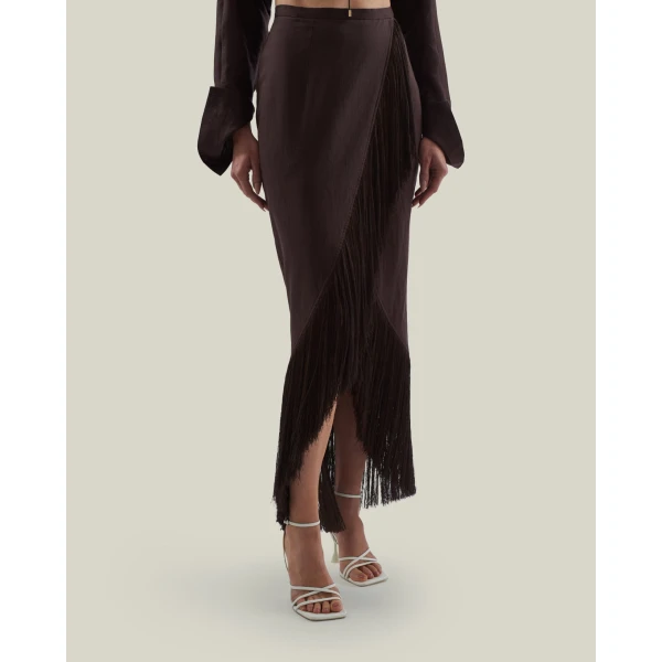 Taller Marmo El Pareo Linen Skirt - Dresses - Italian Luxury Evening Wear at Coveti