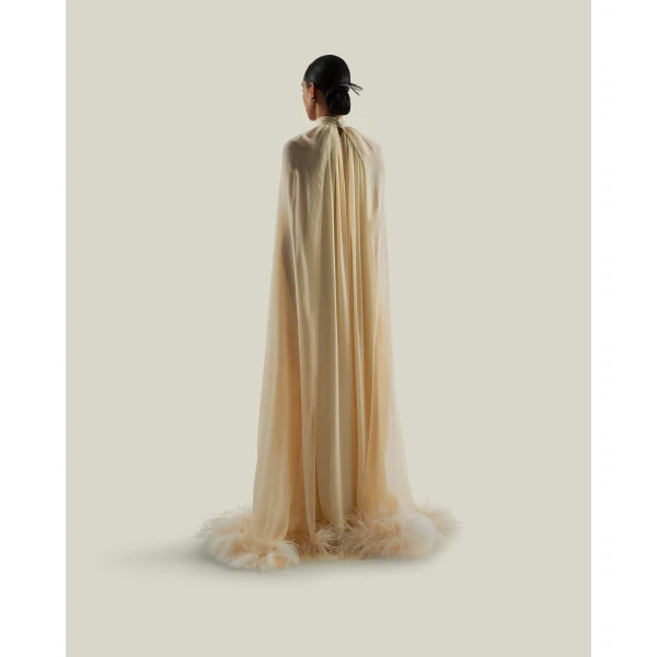 Taller Marmo Feathered Eterea Gown - Dresses - Italian Luxury Evening Wear at Coveti