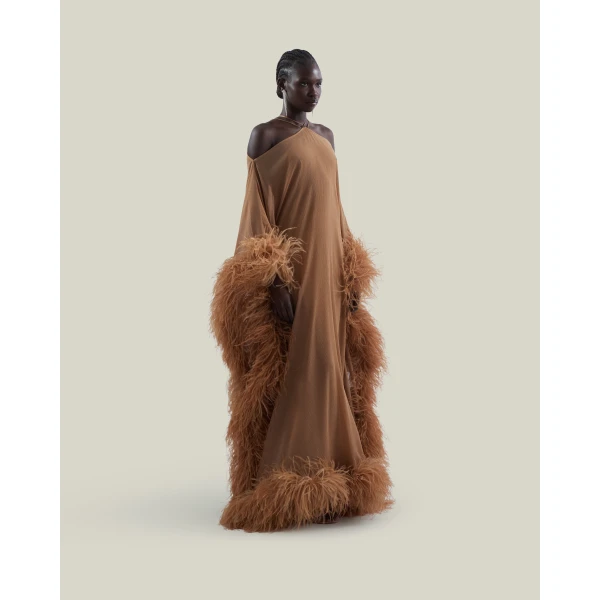 Taller Marmo Feathered Sza Sza Spirito Kaftan, view 3