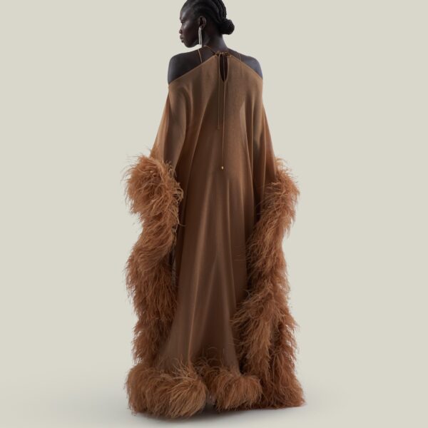 Taller Marmo Feathered Sza Sza Spirito Kaftan - Dresses - Italian Luxury Evening Wear at Coveti
