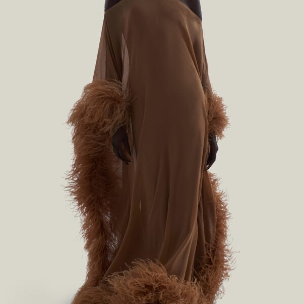 Taller Marmo Feathered Sza Sza Spirito Kaftan - Dresses - Italian Luxury Evening Wear at Coveti