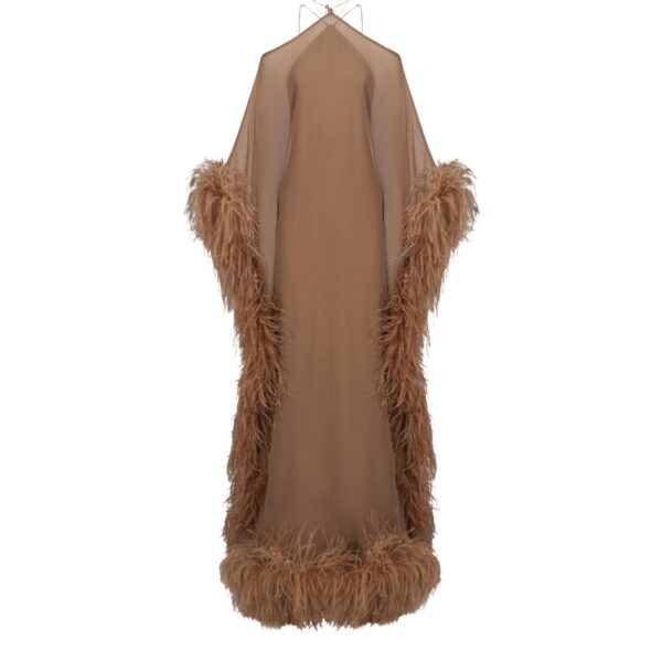 Taller Marmo Feathered Sza Sza Spirito Kaftan - Dresses - Italian Luxury Evening Wear at Coveti