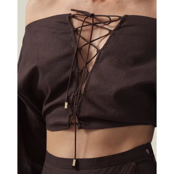 Taller Marmo Mila Desert Blouse - Tops - Italian Luxury Evening Wear at Coveti