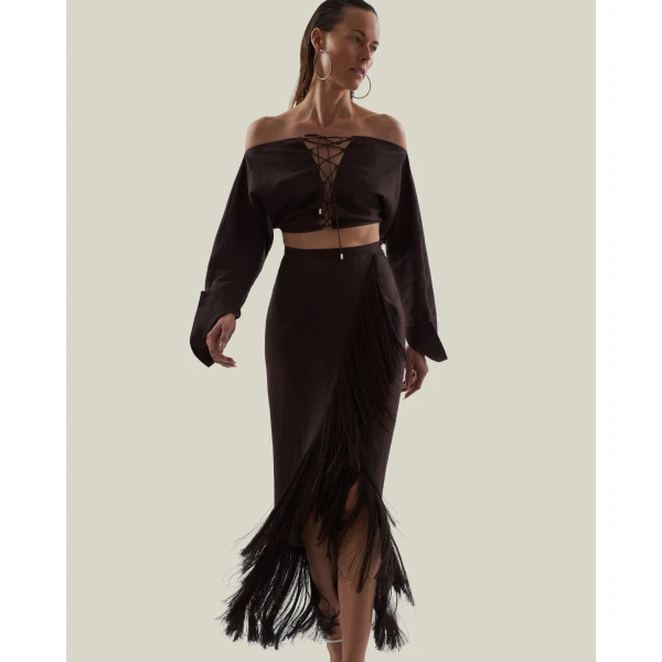 Taller Marmo Mila Desert Blouse - Tops - Italian Luxury Evening Wear at Coveti