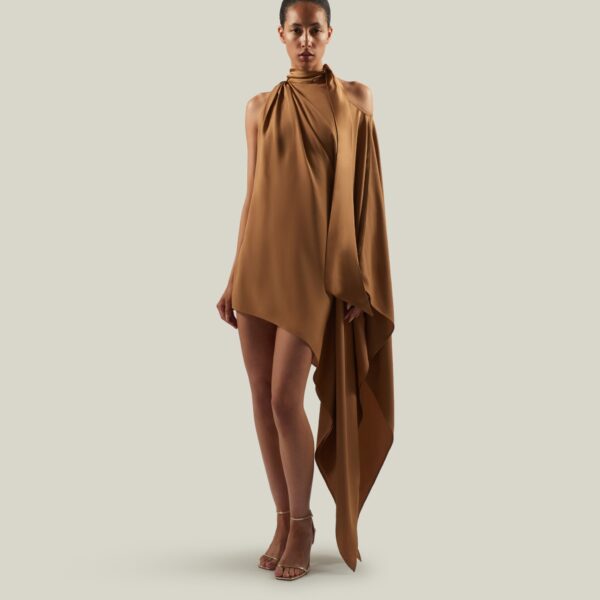 Taller Marmo Mini Atlas Dress - Dresses - Italian Luxury Evening Wear at Coveti