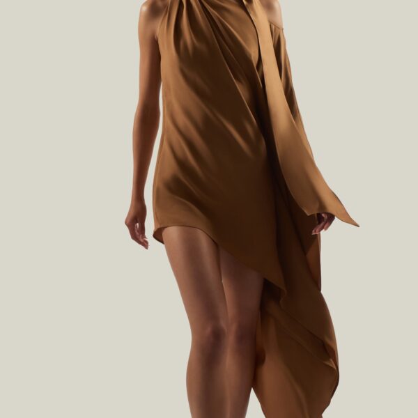 Taller Marmo Mini Atlas Dress - Dresses - Italian Luxury Evening Wear at Coveti