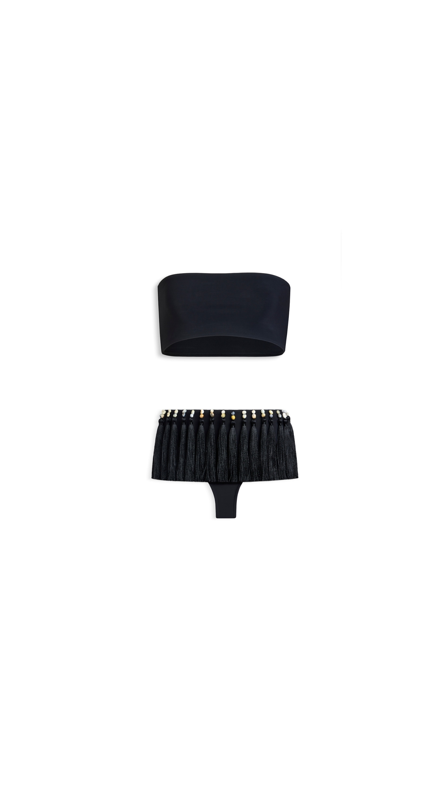 Alaïa Tassel Bandeau Bikini Set - ALAÏA Beachwear - Laser Cut Luxury - Shop at Coveti Alaïa Tassel Bandeau Bikini Set - ALAÏA Beachwear - Laser Cut Luxury - Shop at Coveti