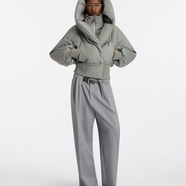 Taupe grey puffer jacket