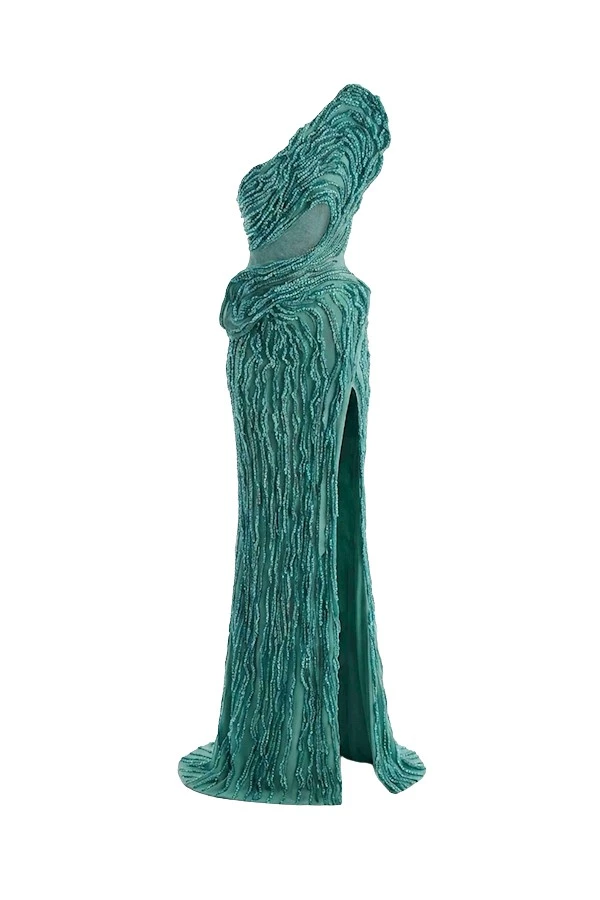 Tony Ward Aqua Green Strapless Cut Out Gown - Dresses - Lebanese Luxury Evening Wear at Coveti