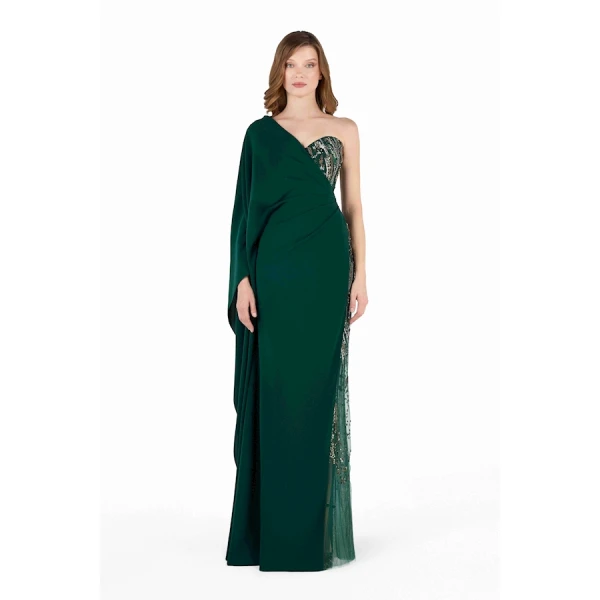 Tony Ward Asymmetrical Forest Gown - Dresses - Lebanese Luxury Evening Wear at Coveti