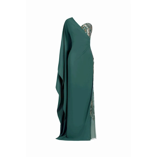 Asymmetrical Forest Gown