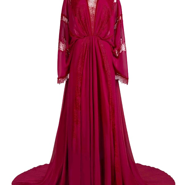 Tony Ward Burgundy Grace Kaftan - kimono - Lebanese Luxury Evening Wear at Coveti