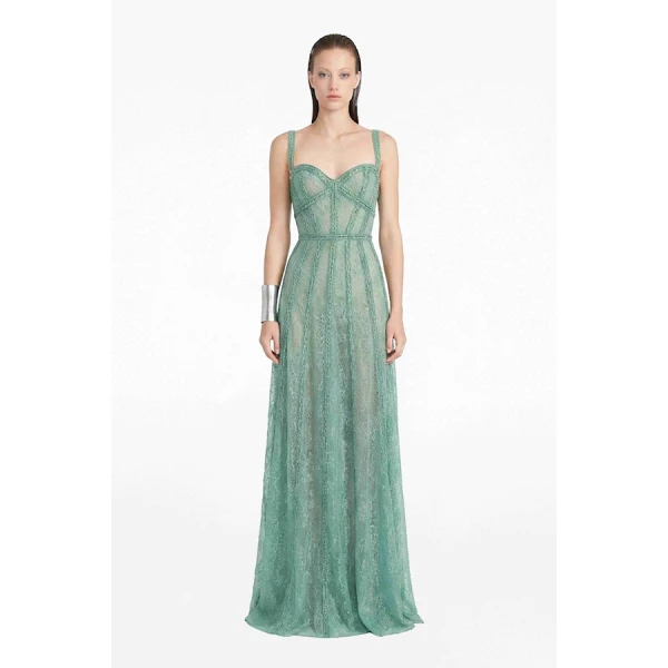 Tony Ward Chantilly Lace a Line Gown - Dresses - Lebanese Luxury Evening Wear at Coveti