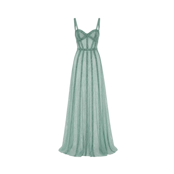 Tony Ward Chantilly Lace a Line Gown - Dresses - Lebanese Luxury Evening Wear at Coveti