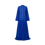 Tony Ward Deep Blue Crochet Kimono Gown - kimono - Lebanese Luxury Evening Wear at Coveti