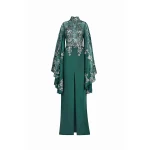 Tony Ward Emerald Bloom Slit Dress - Dresses - Lebanese Luxury Evening Wear at Coveti