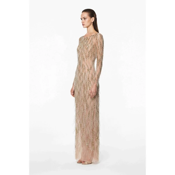 Tony Ward Gold Degradé Beaded Gown - Dresses - Lebanese Luxury Evening Wear at Coveti