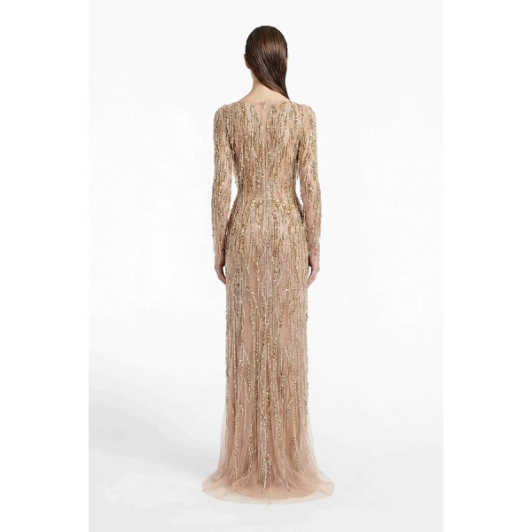 Tony Ward Gold Degradé Beaded Gown - Dresses - Lebanese Luxury Evening Wear at Coveti