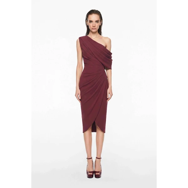 Tony Ward Mauve Asymmetric Mini Dress - Dresses - Lebanese Luxury Evening Wear at Coveti