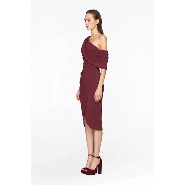 Tony Ward Mauve Asymmetric Mini Dress - Dresses - Lebanese Luxury Evening Wear at Coveti