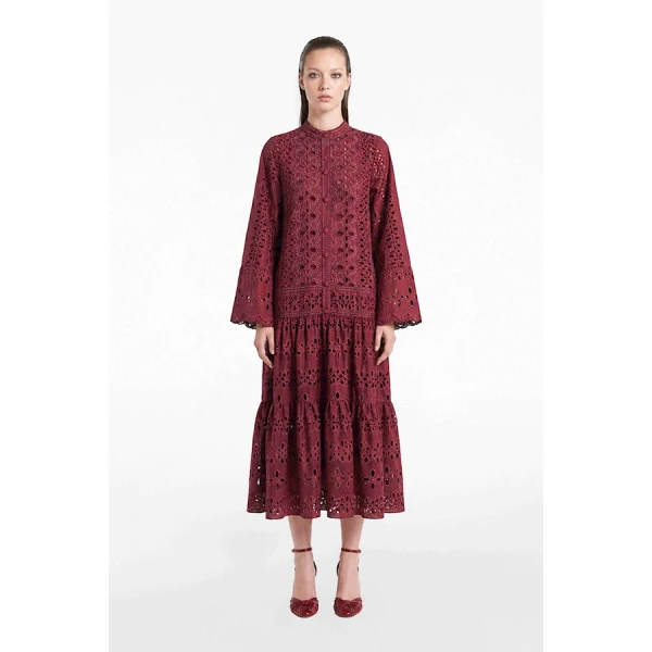 Tony Ward Mauve Crochet Mini Dress - Dresses - Lebanese Luxury Evening Wear at Coveti