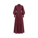 Tony Ward Mauve Poplin Puff Sleeve Midi Dress - Dresses - Lebanese Luxury Evening Wear at Coveti