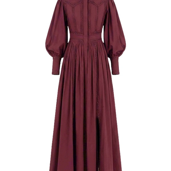 Tony Ward Mauve Poplin Puff Sleeve Midi Dress - Dresses - Lebanese Luxury Evening Wear at Coveti