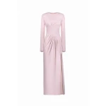 Tony Ward Old Rose Draped Midi Dress - Dresses - Lebanese Luxury Evening Wear at Coveti