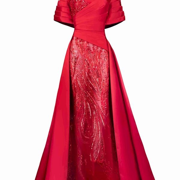 Tony Ward Red Heart Corset Maxi Dress - Dresses - Lebanese Luxury Evening Wear at Coveti